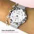 Relogio Feminino Aço Inox Prata + Pulseira Delicada + Caixa